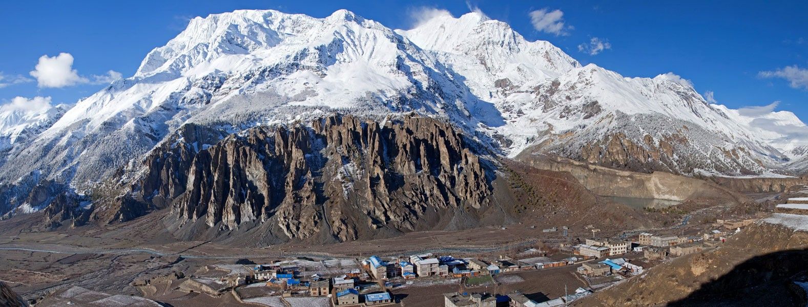 Manang Village in Manang Valley beneath Annapurna Himal