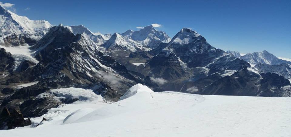 Peak 41, Mount Makalu ( 8463m ) and Chamlang ( 7321m ) from Mera Peak