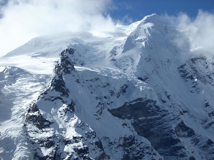 Mera Peak on ascent to Mera La from the Hinku Valley