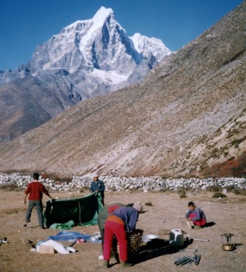 Mt.Taboche from camp at Bibre in the Imja Khola Valley