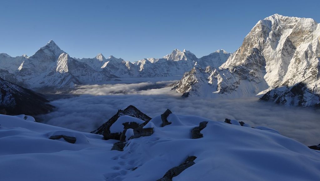 Ama Dablam and Cholatse  from Lobuje East Peak