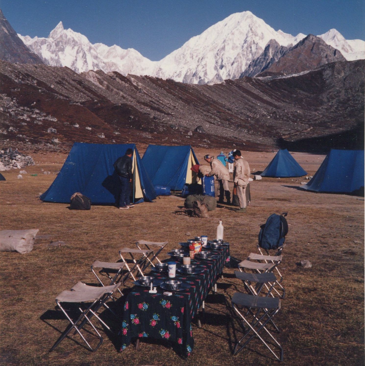 Himlung Himal ( 7126m ) in The Peri Himal from camp at Phedi beneath the Larkya La