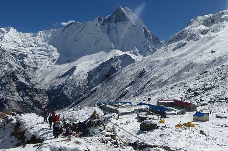 Mount Macchapucchre ( Fishtail Mountain ) from Annapurna Base Camp