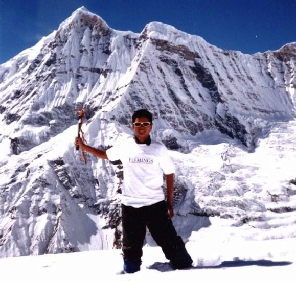 Annapurna South Peak from summit of Rakshi Peak