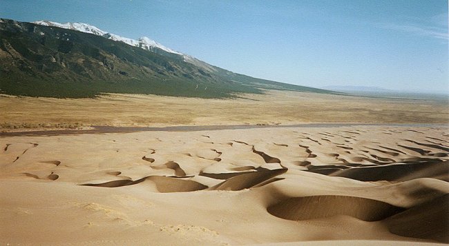 Sangre de Cristo mountains and the Great Sand Dunes Colorado National Monument