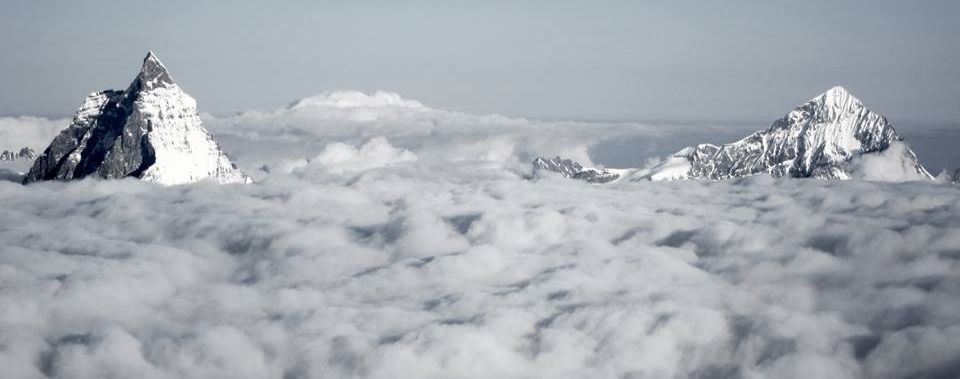 The Matterhorn, Il Cervino ( 4478 metres ) and Dent Blanche