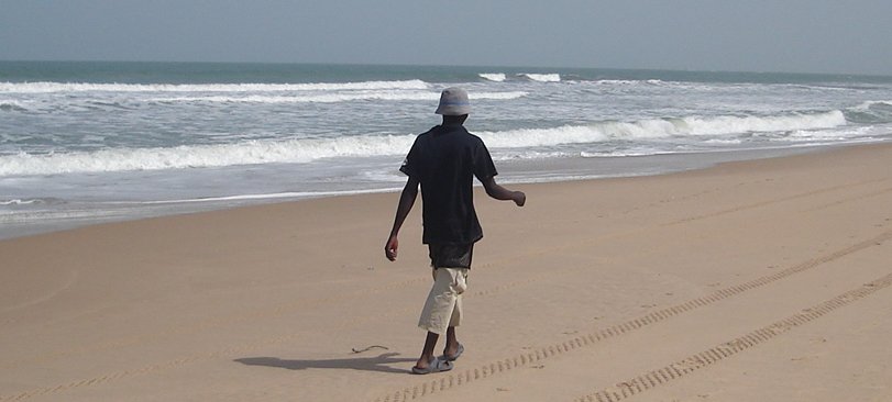 Walker on Beach at Kololi