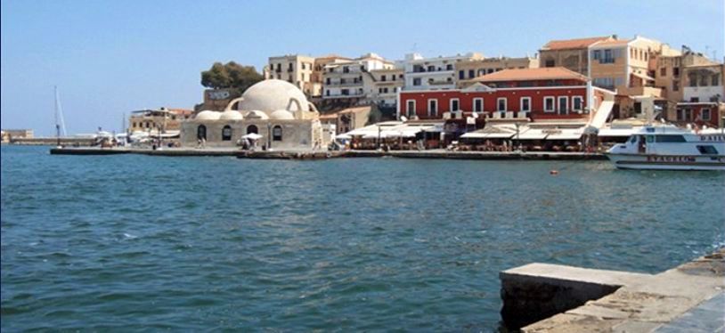 Chania Harbour on Greek Island of Crete