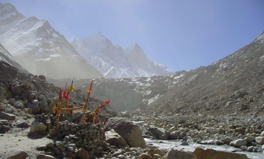 Source of Ganga ( Ganges ) River at Gangotri in Indian Himalaya