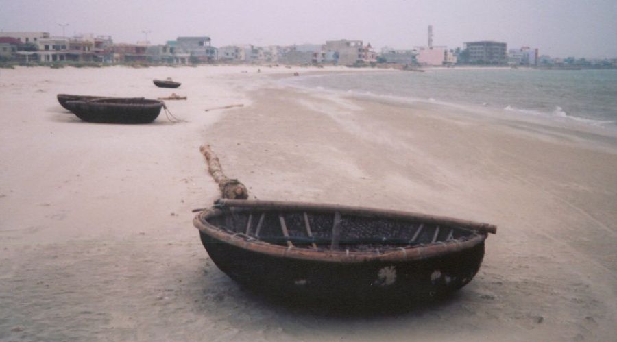 Coracles on Thanh Binh Beach at Danang