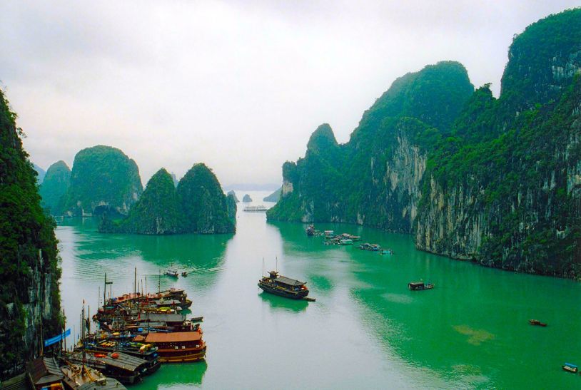 Junks in Halong Bay in Northern Vietnam