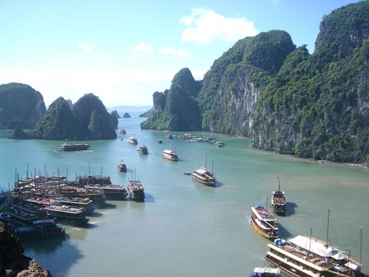 Junks in Halong Bay in Northern Vietnam