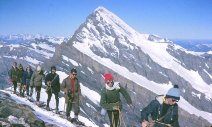 Rinderhorn on ascent of the Balmhorn in the Bernese Oberlands of Switzerland