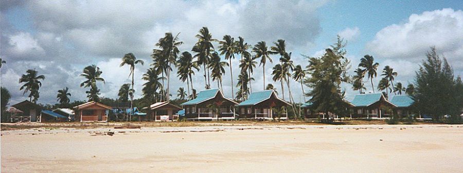 Beach and Chalets at Cherating on East Coast of Peninsular Malaysia