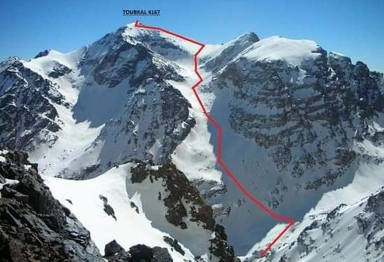 Normal Ascent Route ( South Cirque / Cwym ) on Djebel Toubkal in the High Atlas