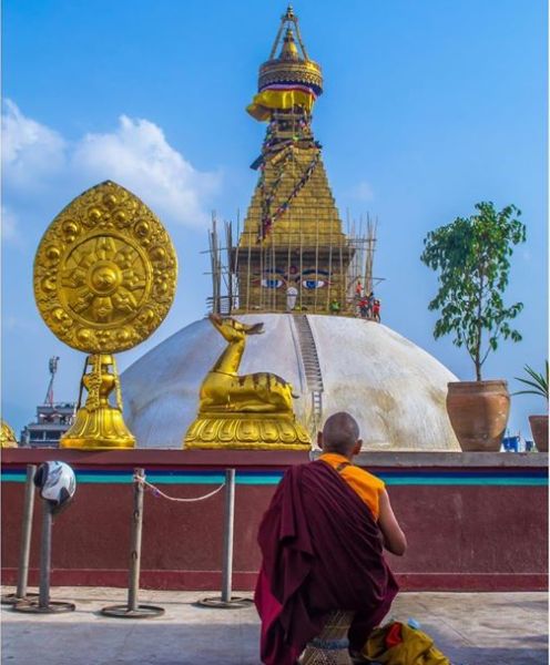 Swayambunath ( the "Monkey Temple" ) in Kathmandu