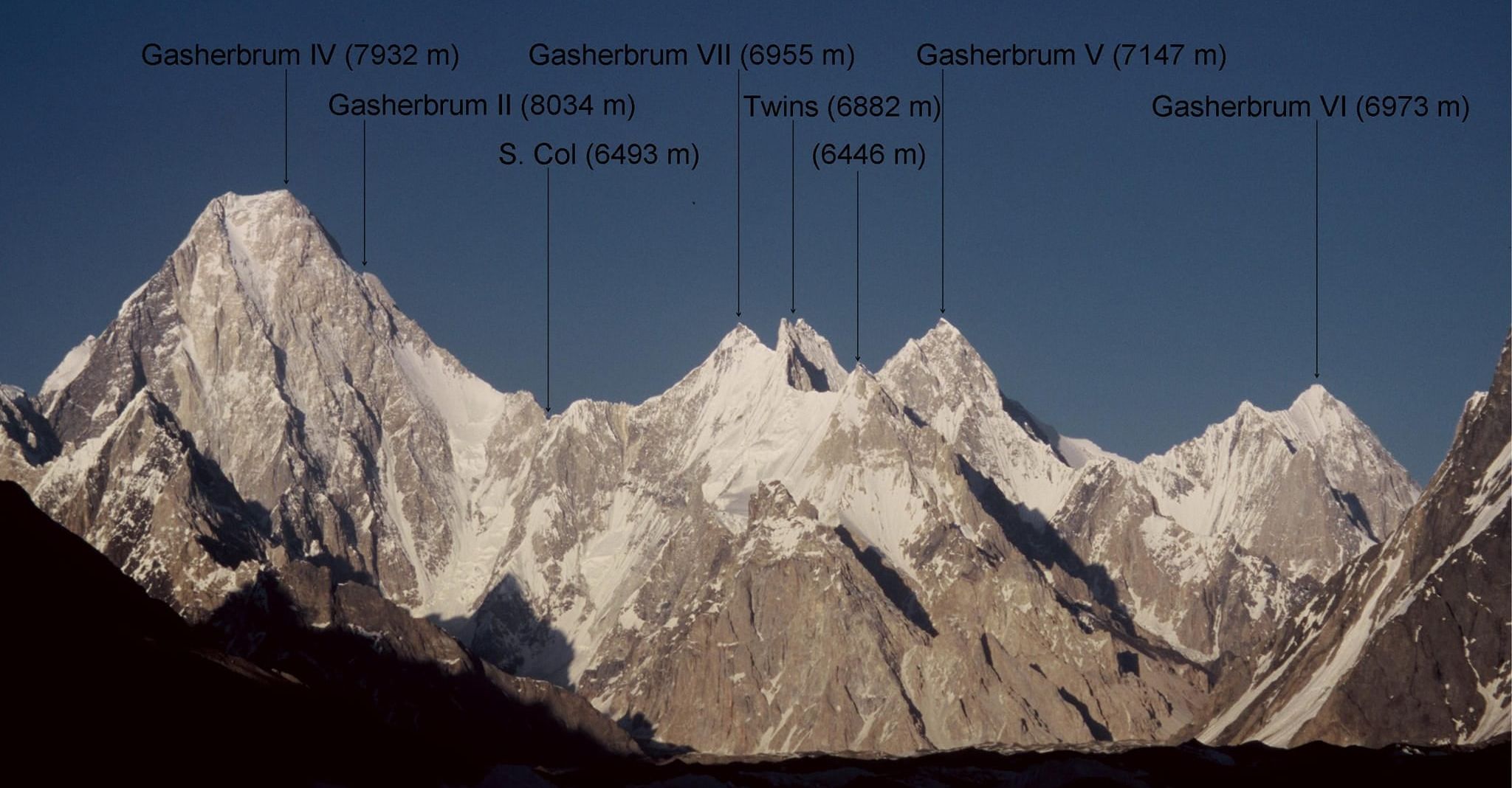 Gasherbrum IV in the Karakorum Mountains of Pakistan - the world's eighteenth highest mountain