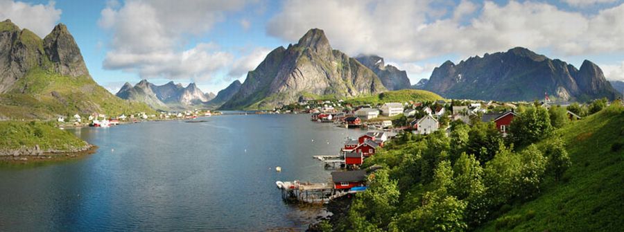 Riene Lofoten fishing village on Norwegian North Sea Coast