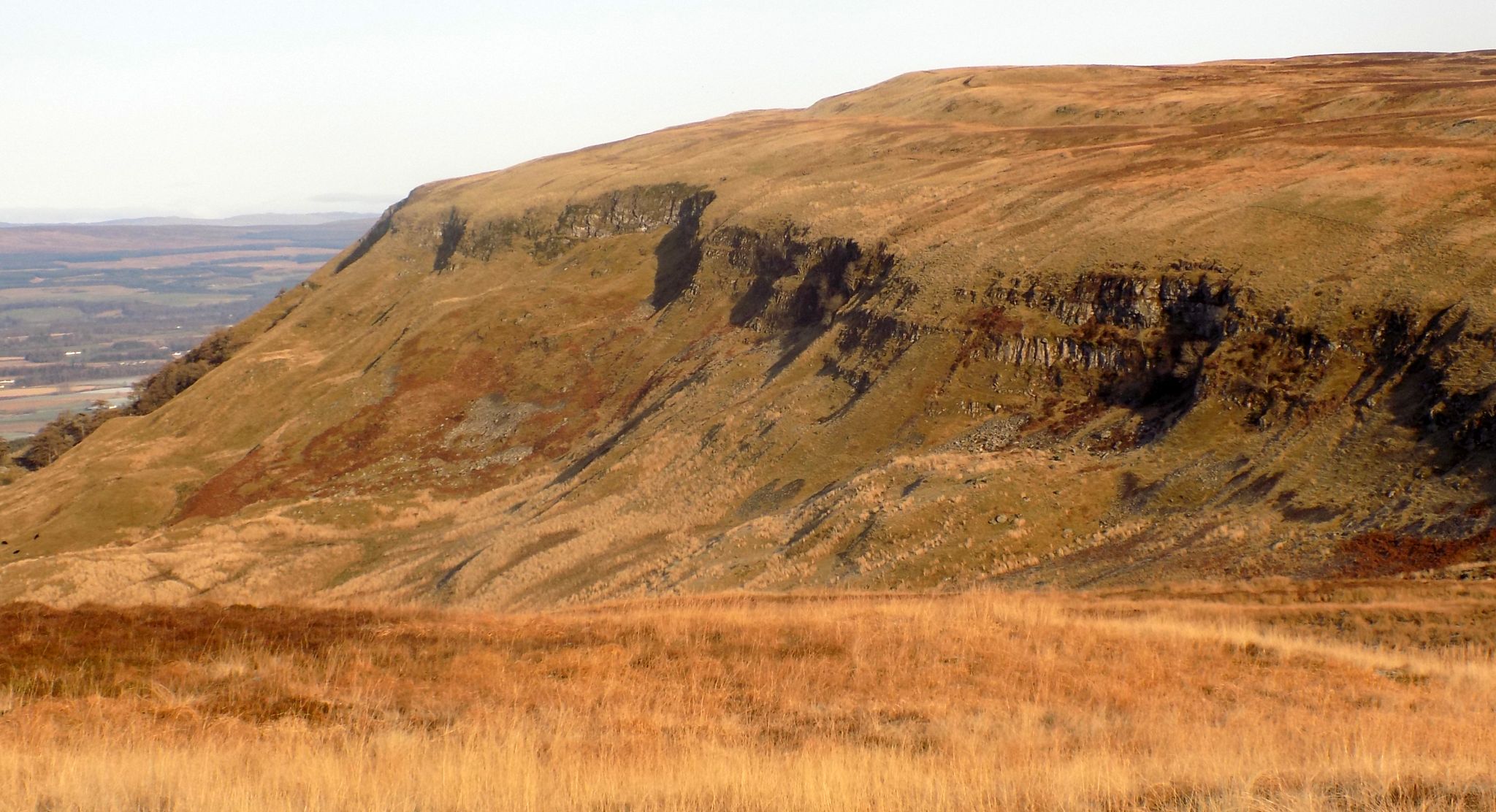 Rock cliff escarpment of the Gargunnock Hills