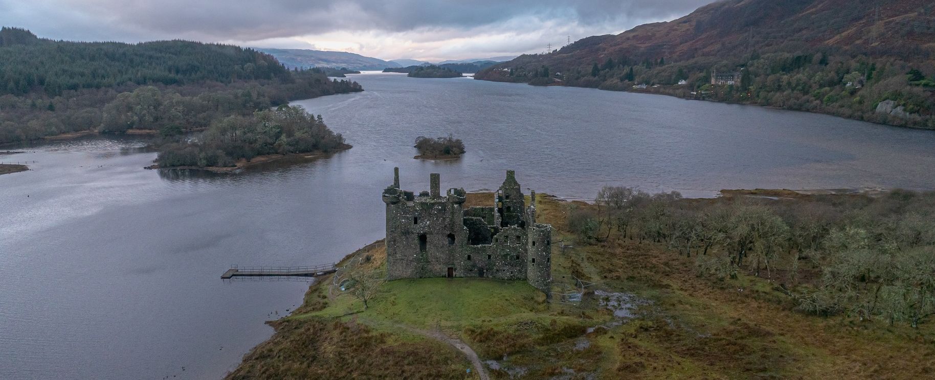 Kilchurn Castle aerial view