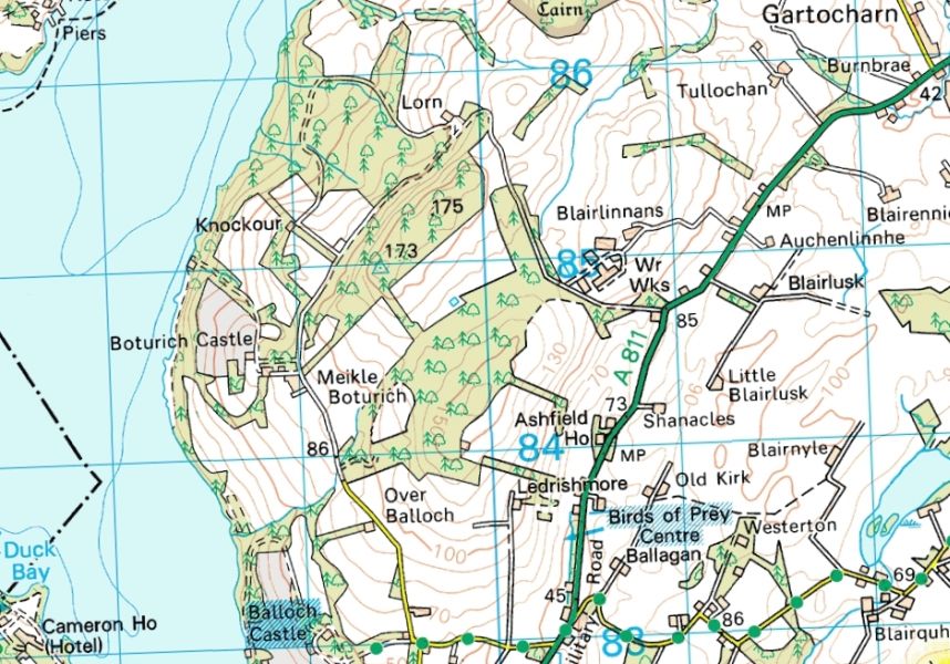 Map of Boturich Estate and Castle