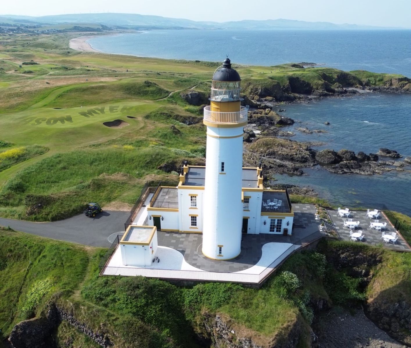 Aerial view of Turnberry Lighthouse