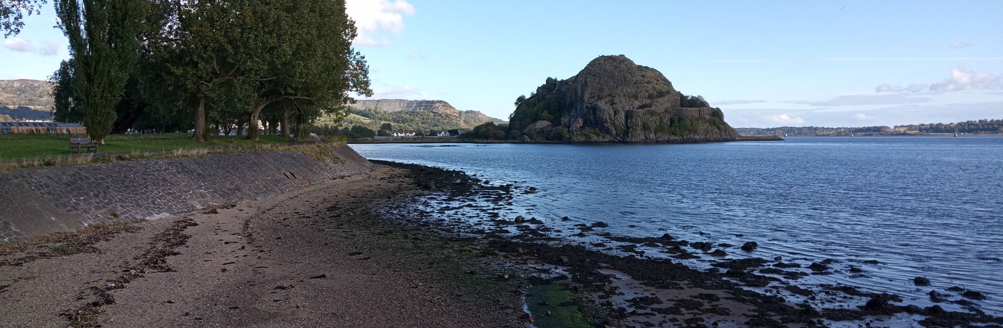 Dumbarton Castle Rock from Levengrove Park