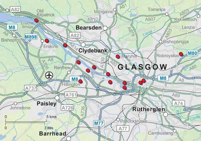 Glasgow Surroundings Map 
