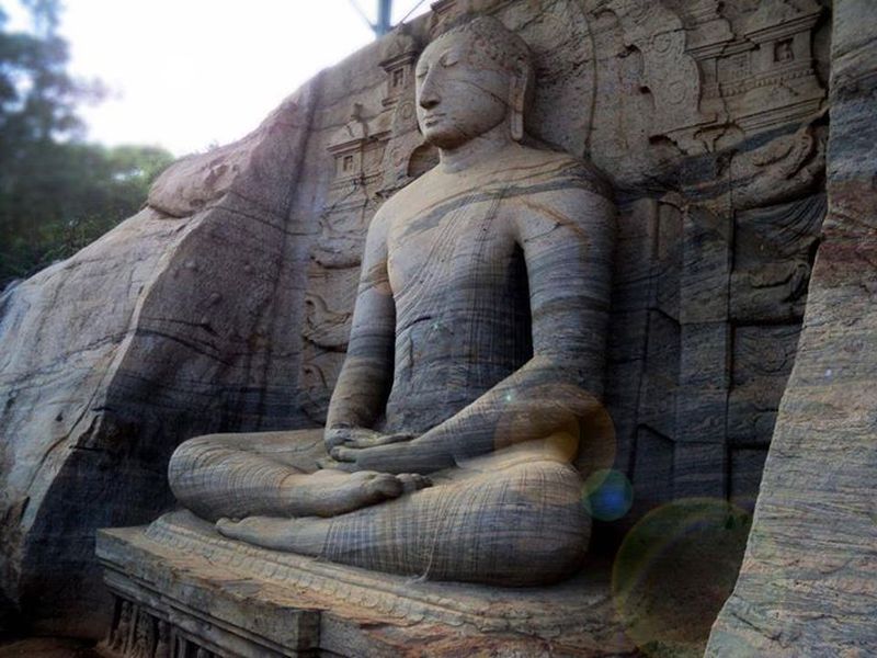 Sitting Buddha at Gal Vihara in Polonnaruwa