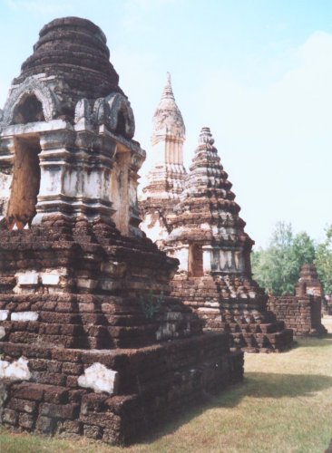 Chedis at Wat Chedi Ched Thaeo in Si Satchanalai Historical Park in Northern Thailand