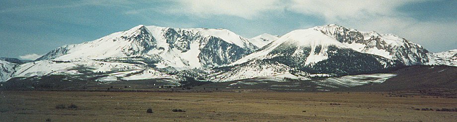 Mt Langley and Lone Pine Peak in the Sierra Nevada on approach to Mt. Whitney from Owen's Valley