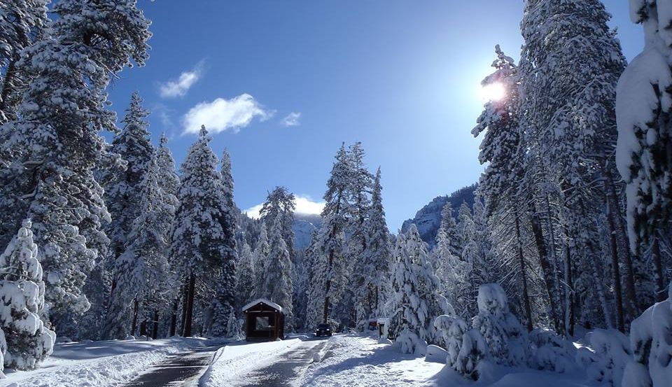 Lodgepole Campsite in Sequoia National Park snow covered in springtime